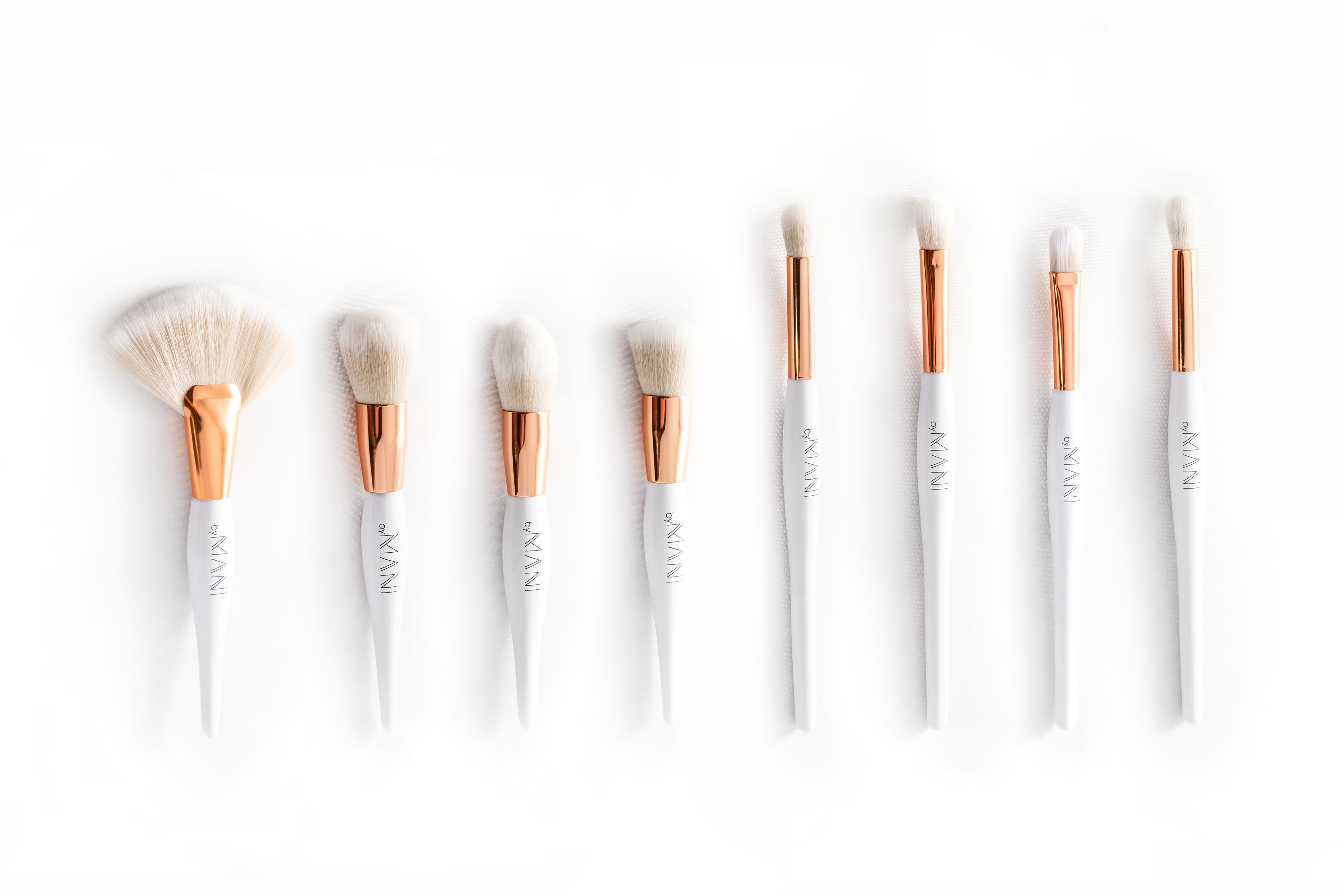 Make-up Brush set 8-delig professioneel wit byMANI