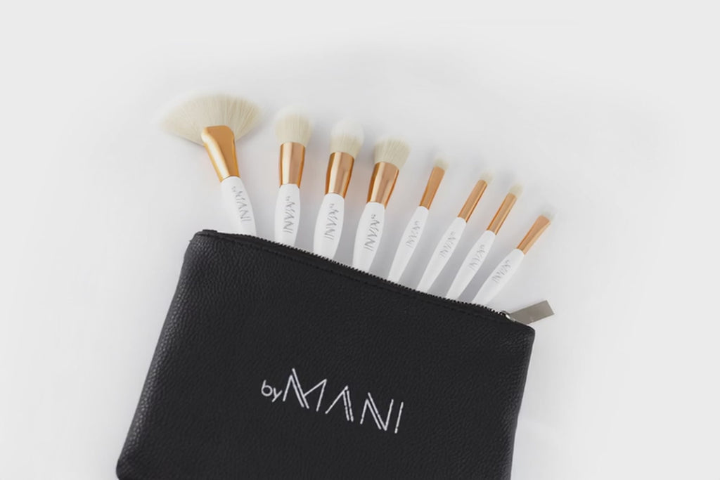Make-up Brush Set 8pcs professional white and Clutch