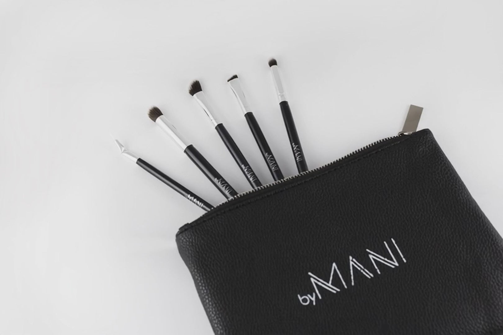 5-delige Professionele Oogmake-up Kwastenset – Zwart met Clutch
